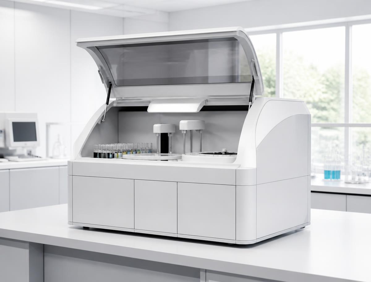 Clinical chemistry analyser in a laboratory